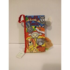 Baby Jellycat Fluffy Tails Soft Cloth Sensory Book New With Tags Animal Tails